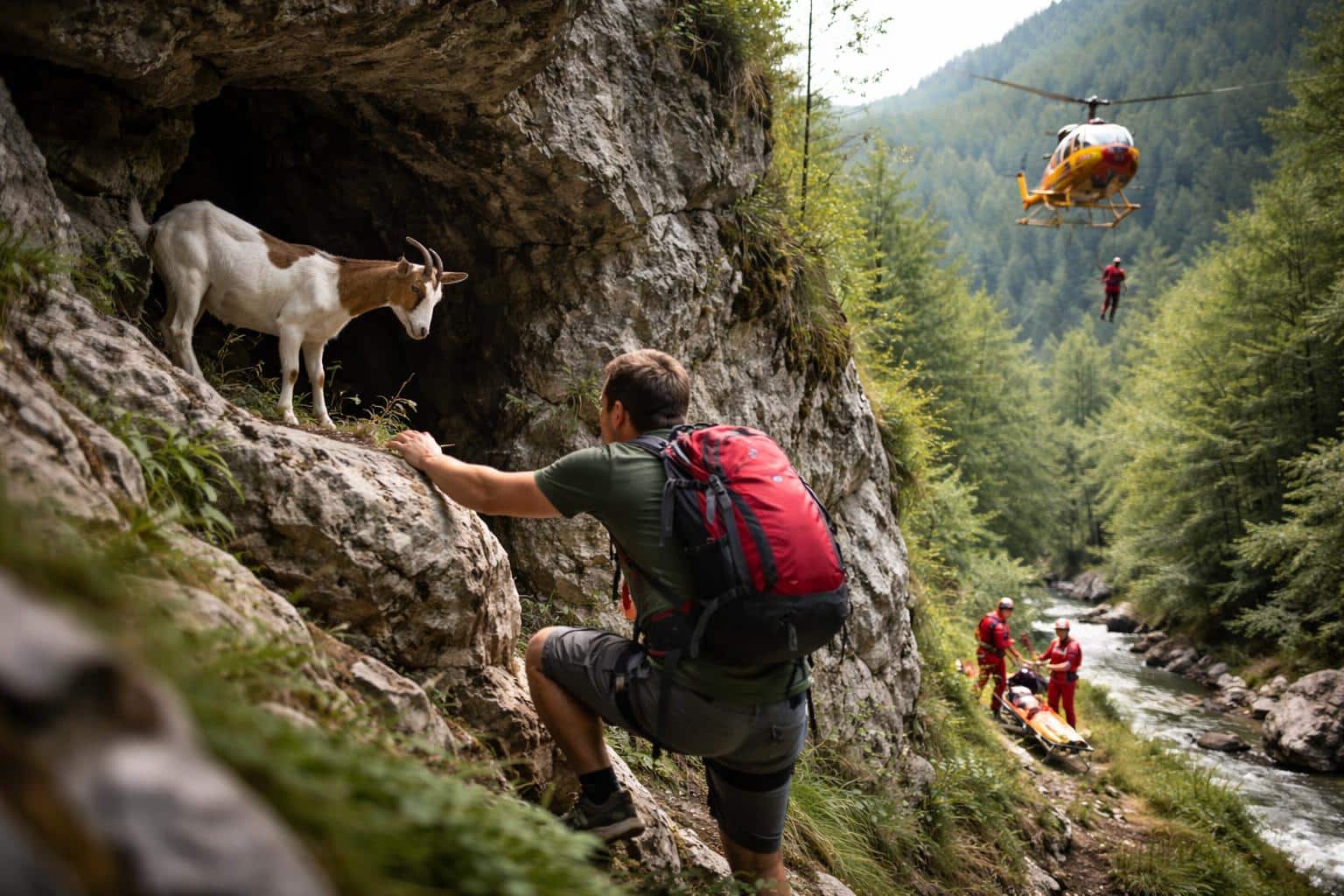 Wanderer wollte Ziege helfen und stürzte ab