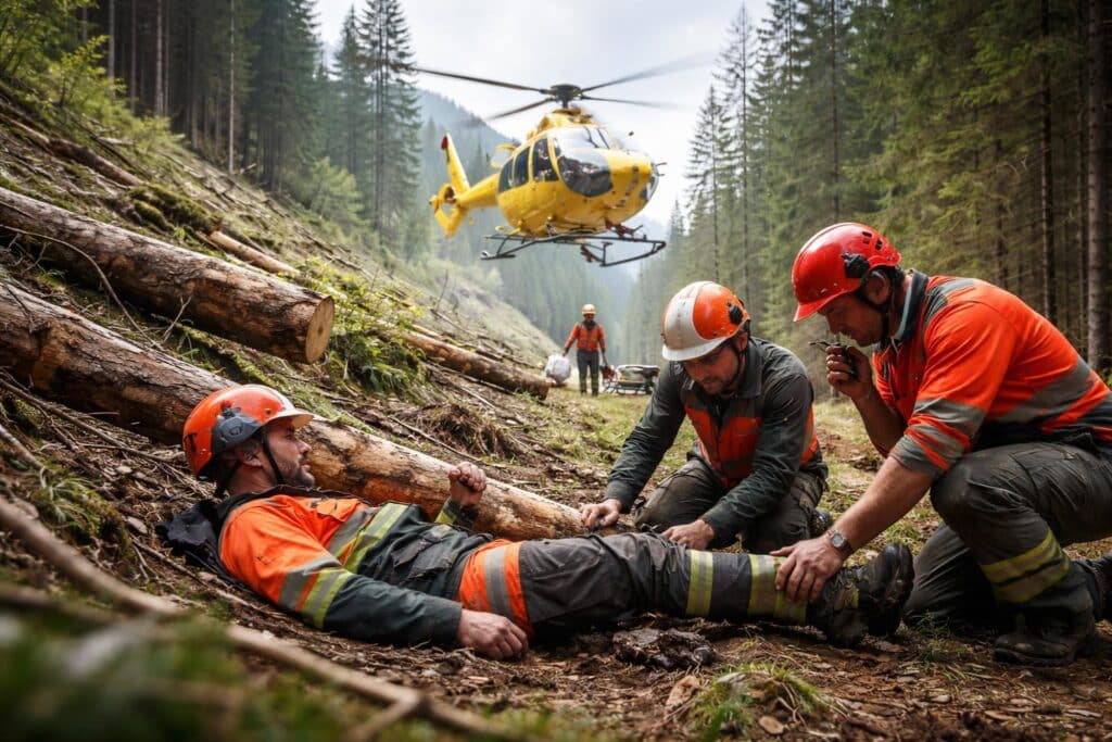 Forstarbeiter bei Arbeiten verletzt