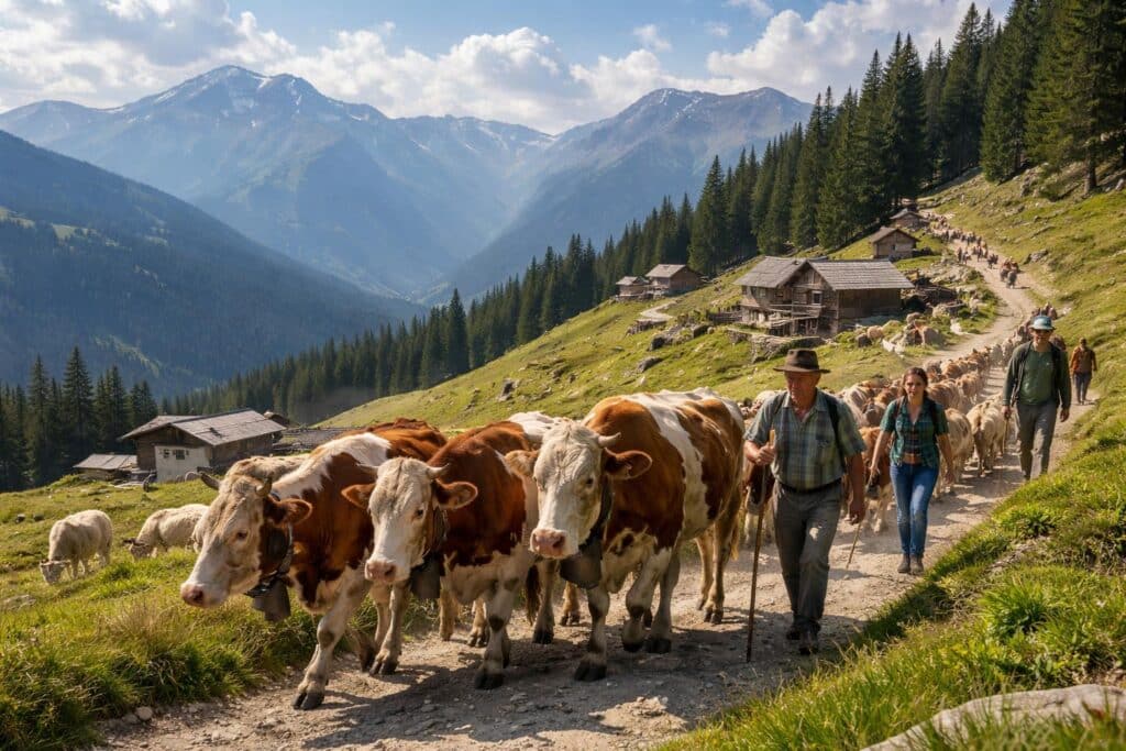 Verspäteter Almauftrieb wegen Trockenheit