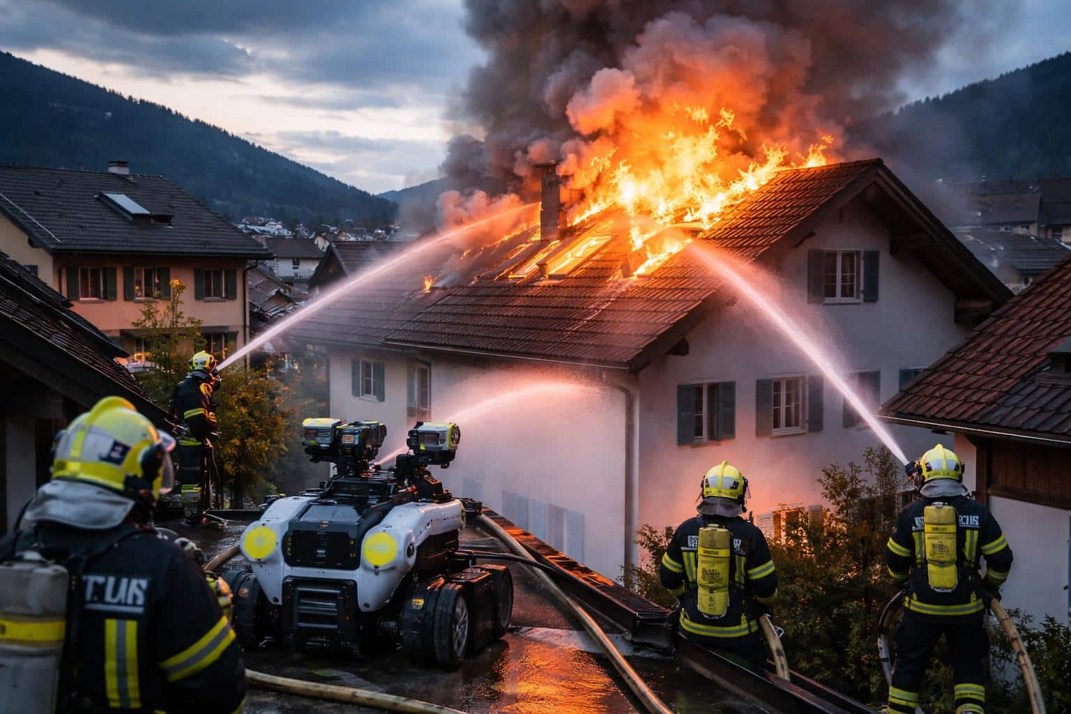 Feuerwehren in Villach hatten mit Dachstuhlbrand zu kämpfen