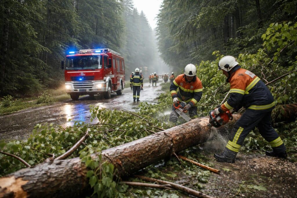 Bäume umgestürzt: Erneut Feuerwehreinsätze nach Starkregen in Kärnten