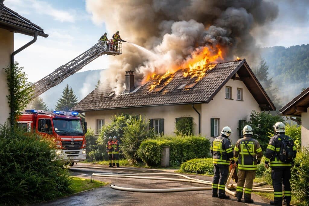 Dachstuhlbrand in Fellach gelöscht