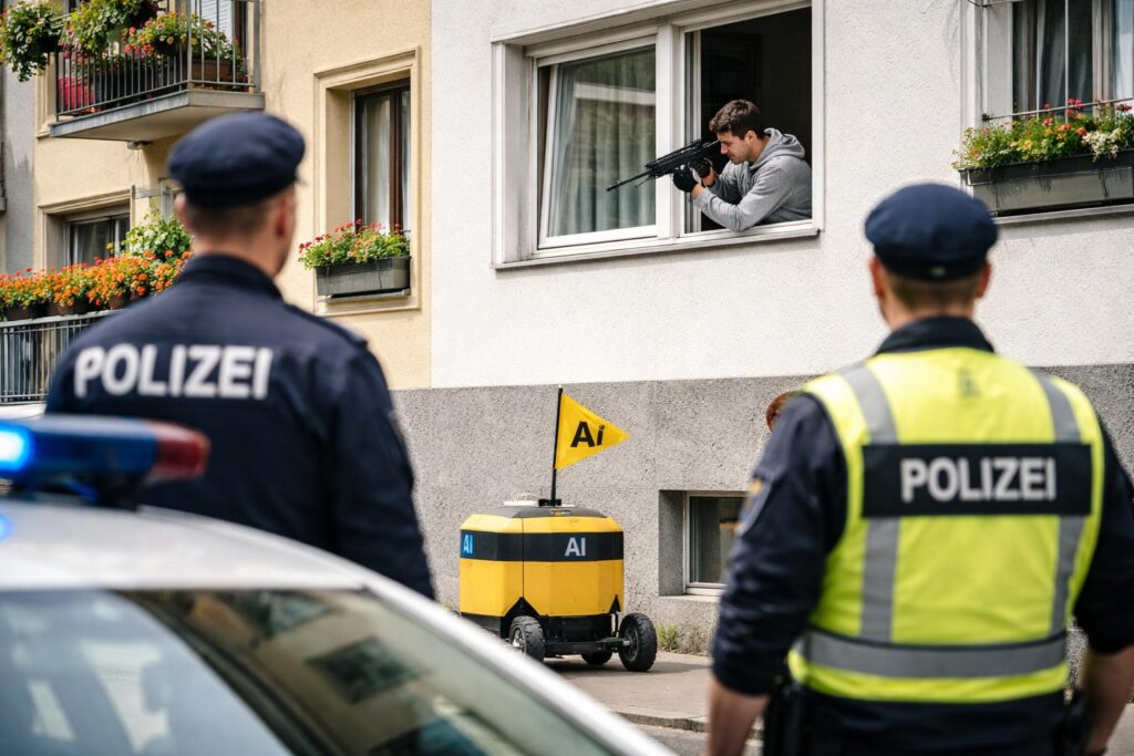 Mann schoss aus Wohnungsfenster