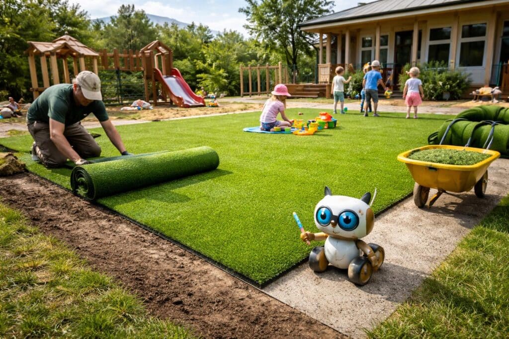 In Kärnten: Die Kleinen sind zu schmutzig: Kindergarten verlegt Kunstrasen