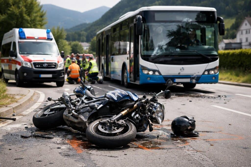 Motorradlenker bei Kollision mit Bus in Kärnten schwer verletzt