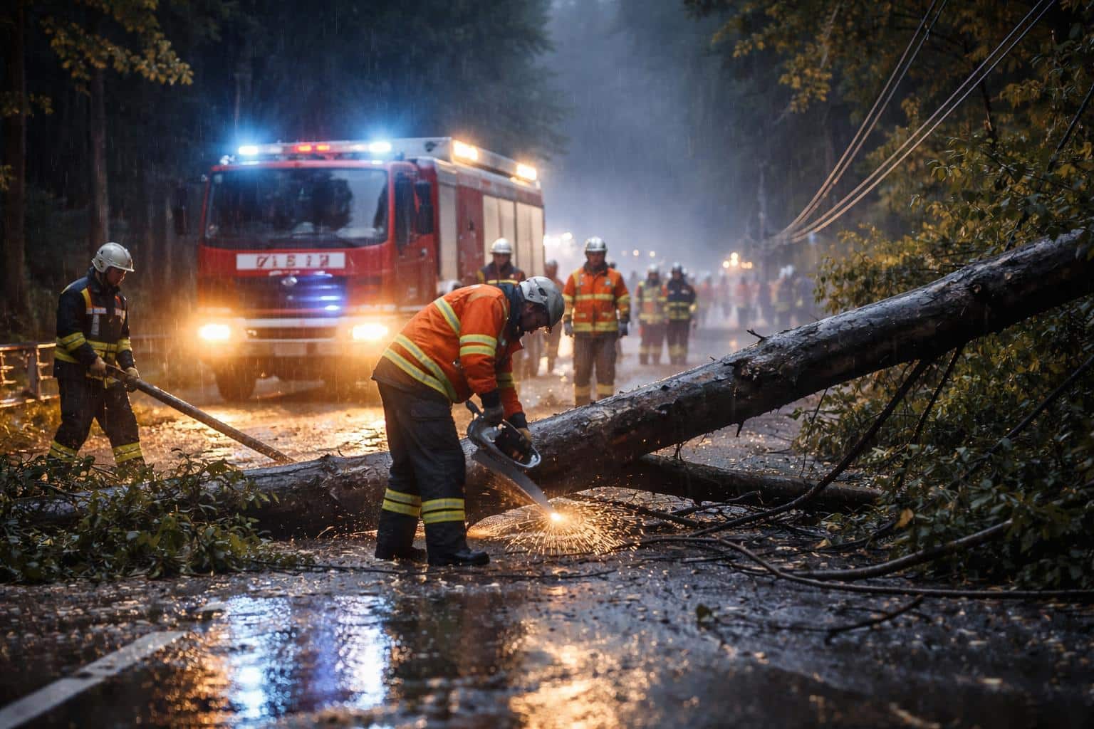 Unwetter: Mehr als 60 Feuerwehreinsätze
