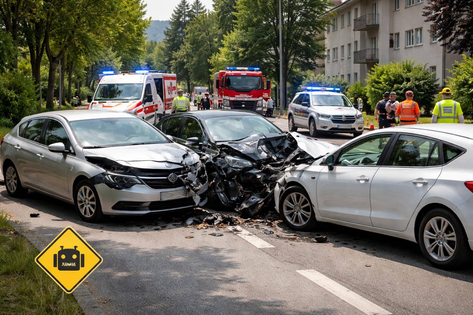Drei Autos auf St. Veiter Straße kollidiert