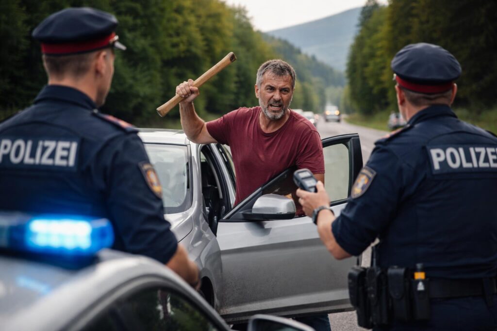 Alkolenker bedrohte Polizisten mit Axtstiel