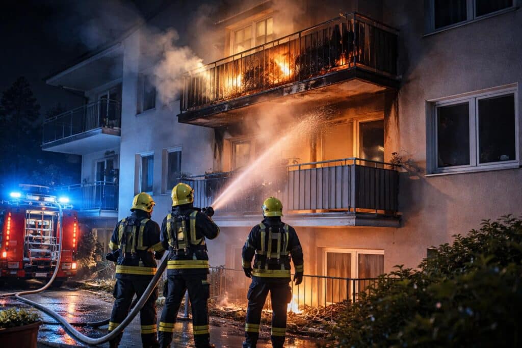Balkonbrand in der Nacht gelöscht
