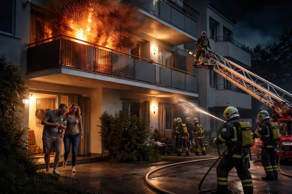 Familie flüchtete vor Balkonbrand