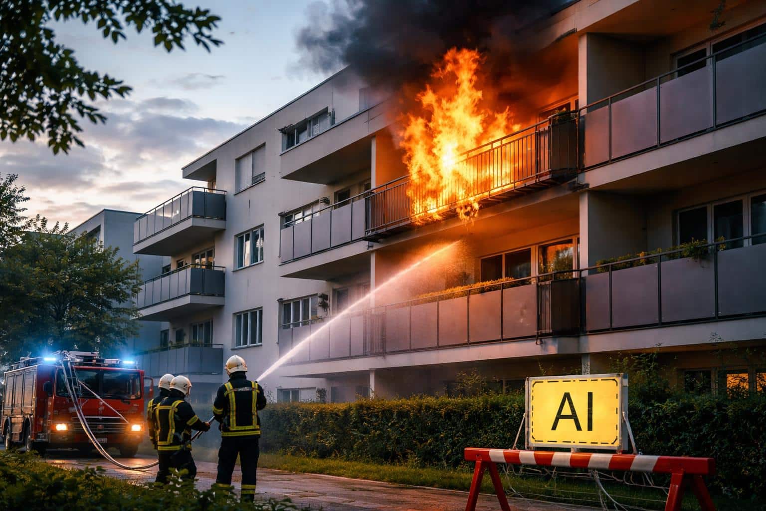 Klagenfurt: Balkon einer Wohnanlage in Kärnten in Flammen