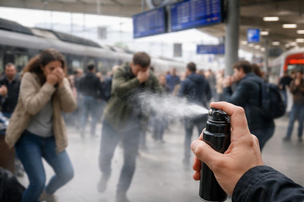 Pfefferspray auf Bahnhof versprüht