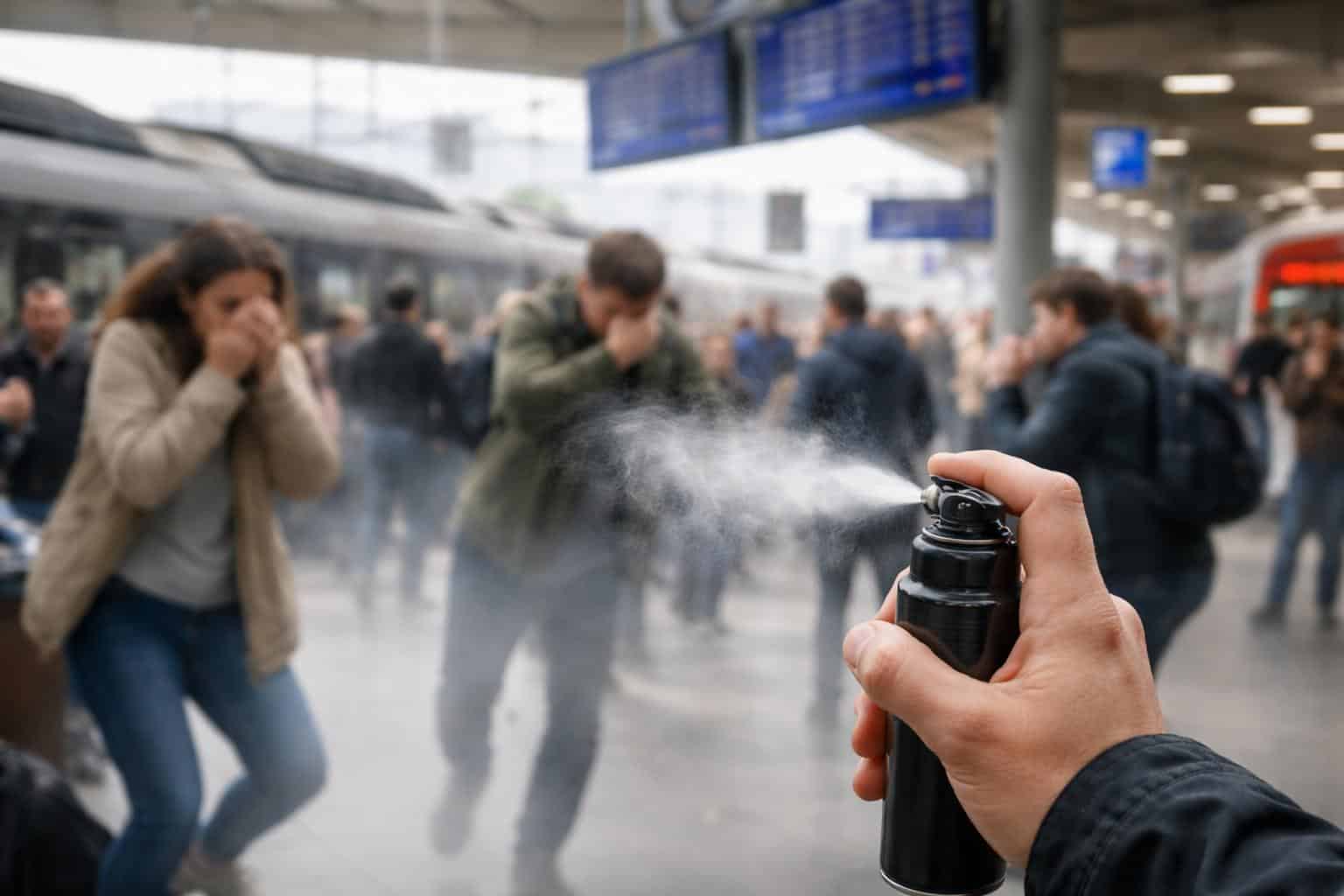 Pfefferspray auf Bahnhof versprüht