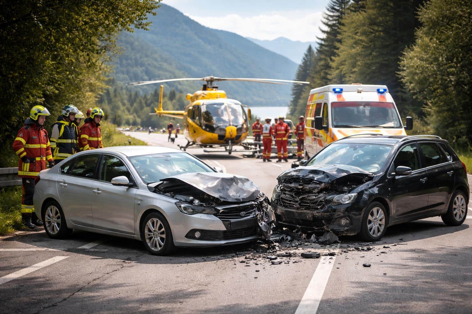 Drei Verletzte bei Unfall auf B98