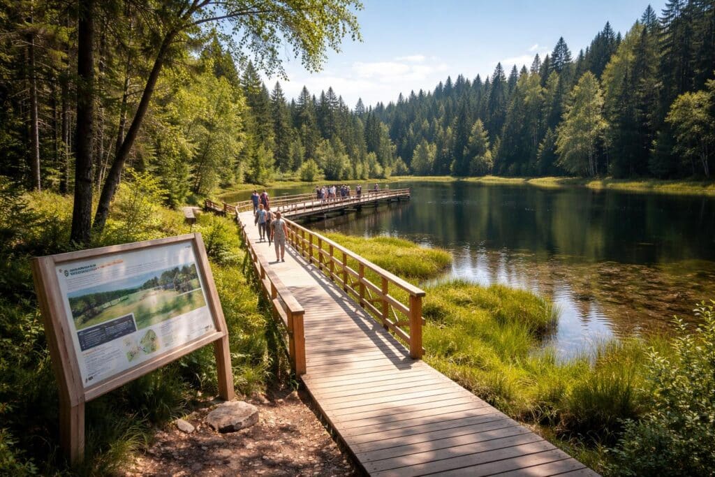 Neue Steganlagen lenken Besucherströme am Egelsee