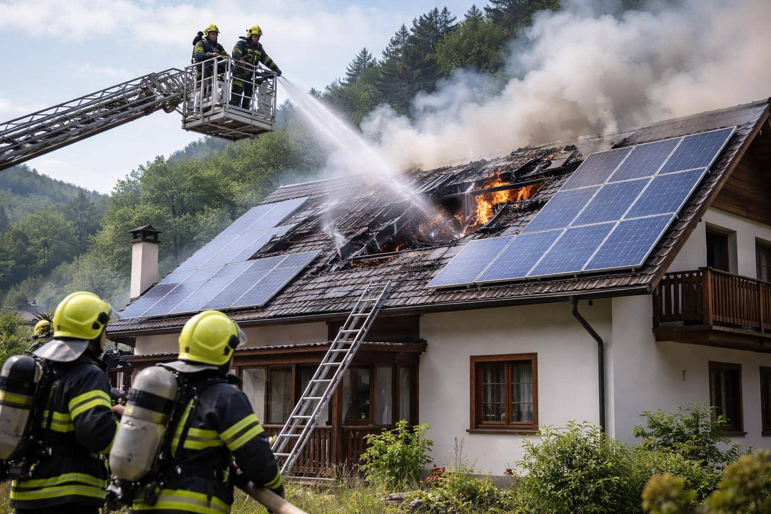 Dachstuhlbrand mit Herausforderungen