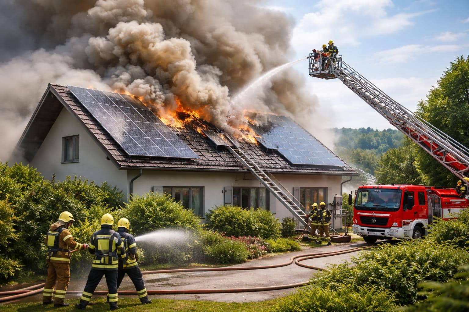 Dachstuhlbrand: Feuerwehren verhinderten größeren Schaden