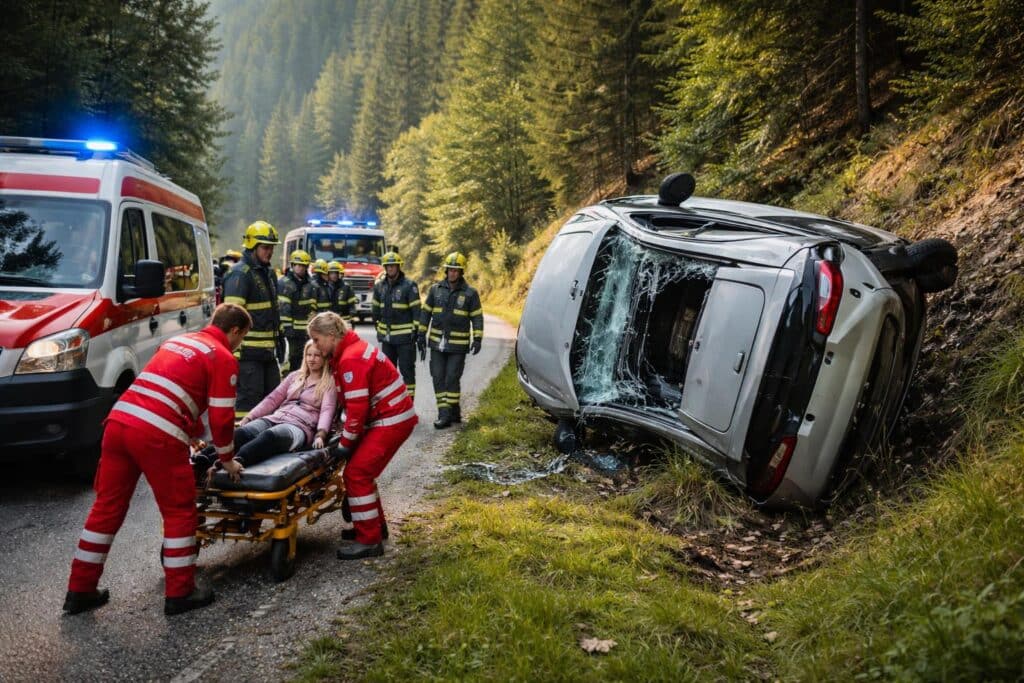 Verkehrsunfall mit Eigenverletzung im Bezirk St. Veit/Glan