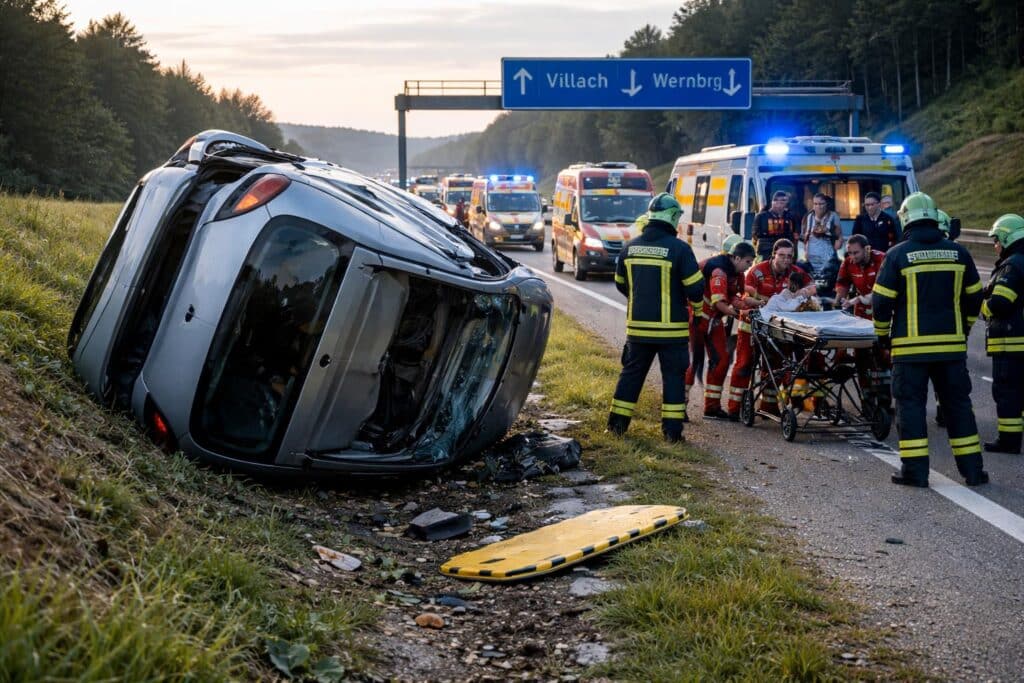 Verkehrsunfall mit Eigenverletzung auf der A2