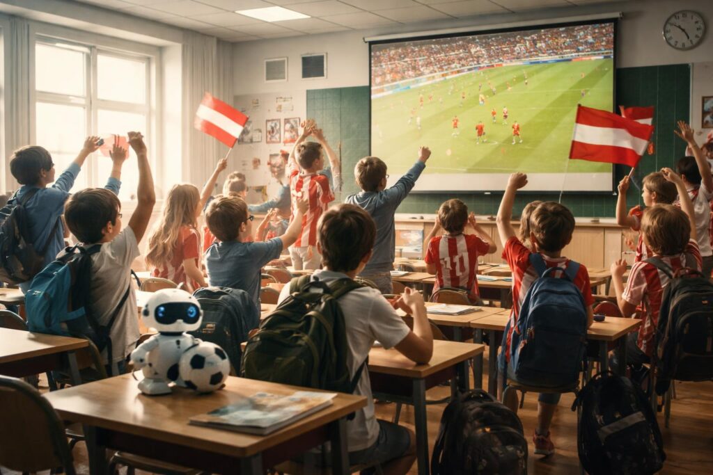 Schüler kamen zu früh in die Schule, damit sie Fußball schauen können