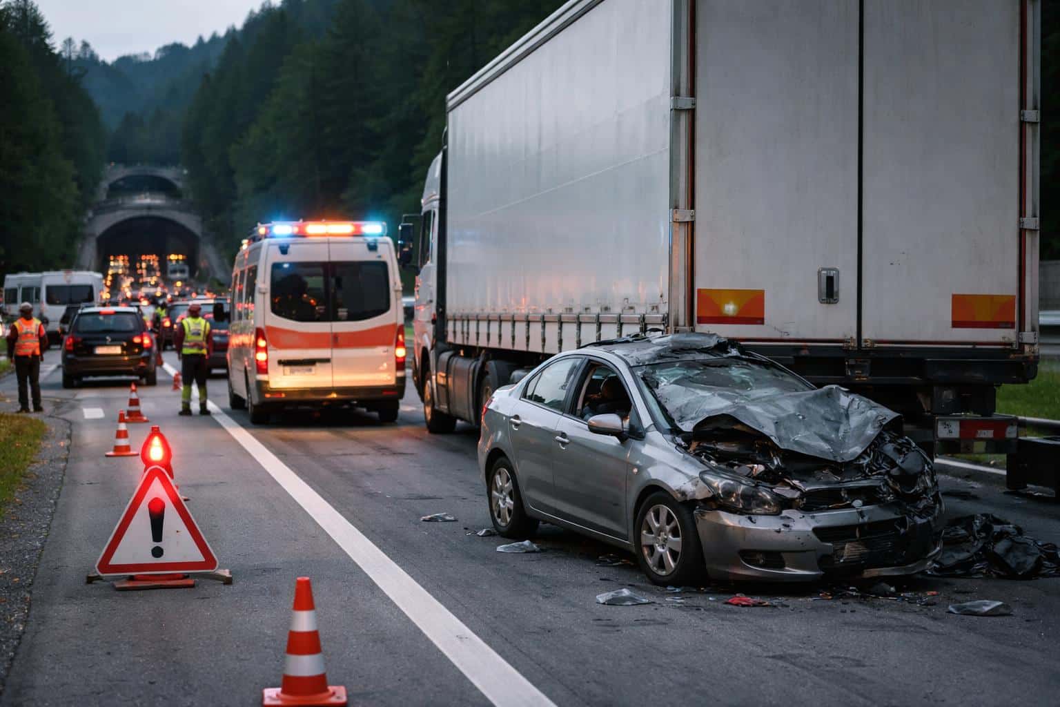 A2: Pkw-Lenkerin stirbt bei Kollision mit Lkw