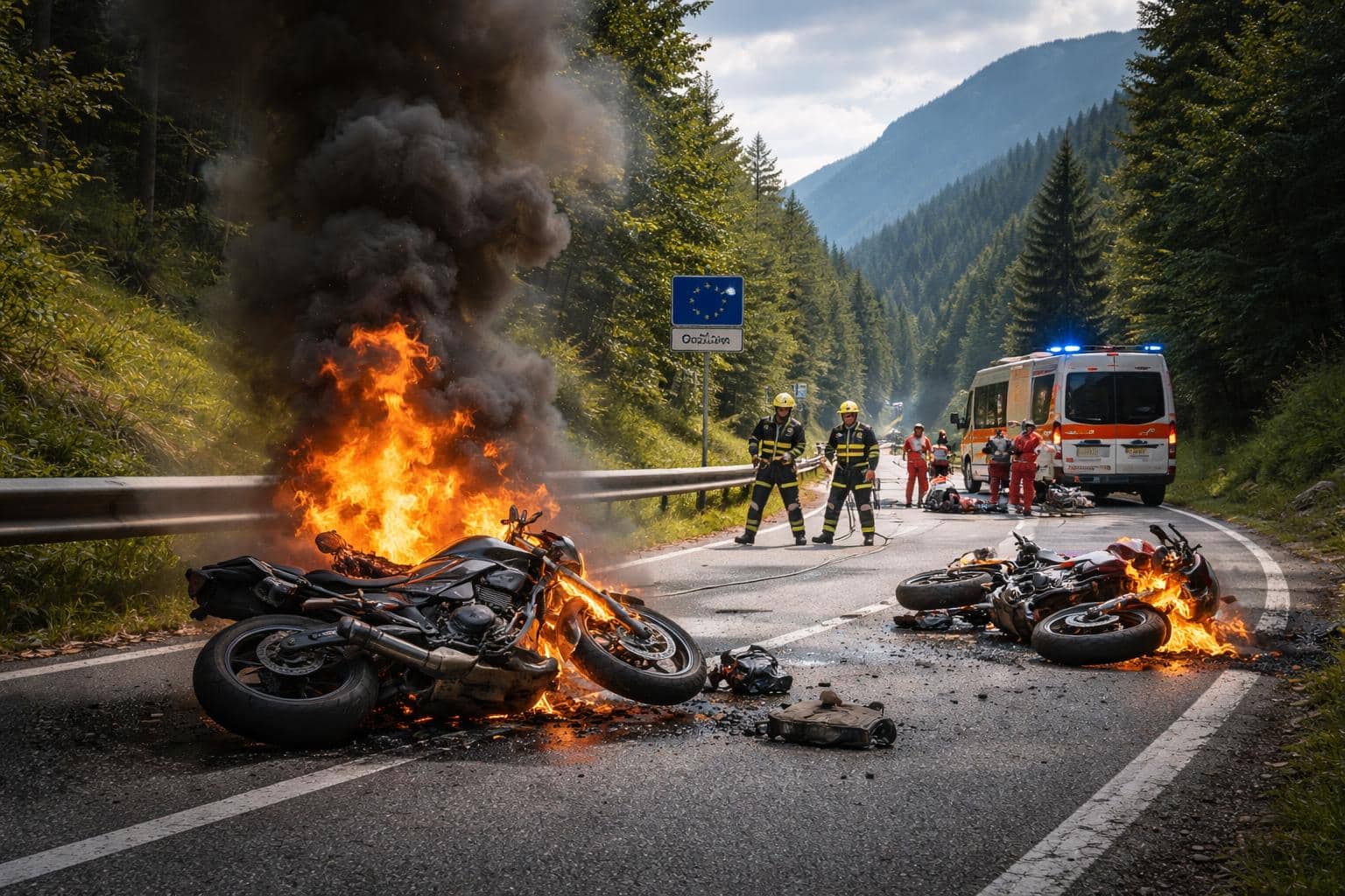Zwei Motorradfahrer bei Unfall auf der Wurzenpassstraße verletzt