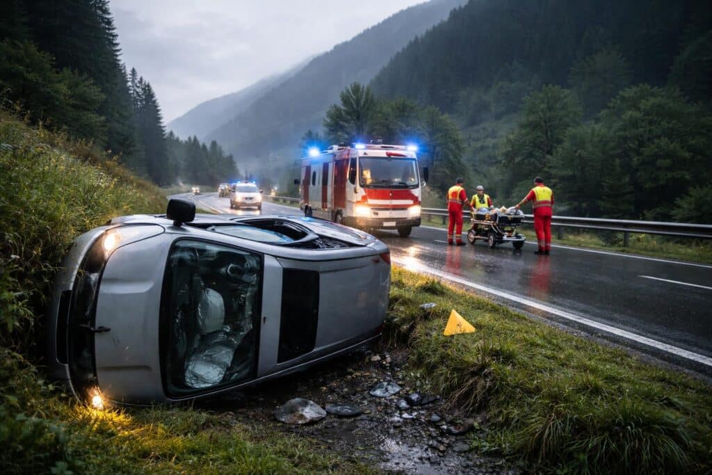 Verkehrsunfall mit Eigenverletzung