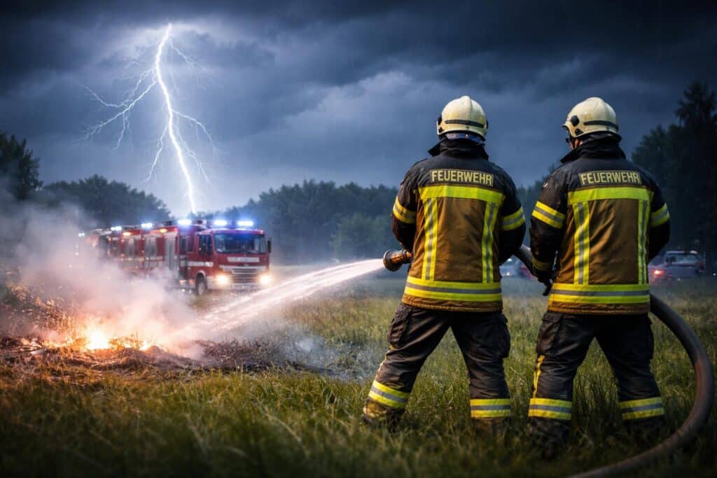 Blitz bei Gewitter: Zwei Kärntner Feuerwehrmänner durch Stromschlag verletzt