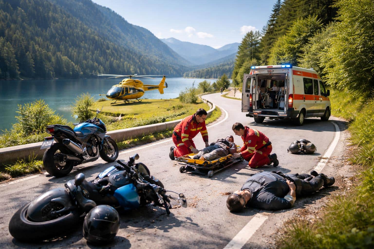 Am Weißensee: Zwei schwerverletzte Biker in Kärnten