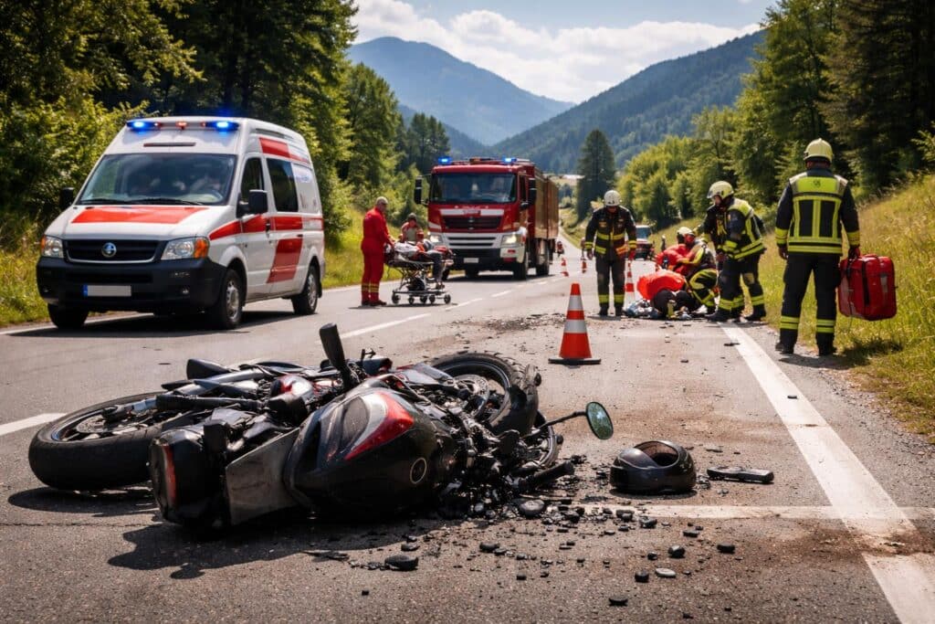 Motorradunfall im Bezirk Villach