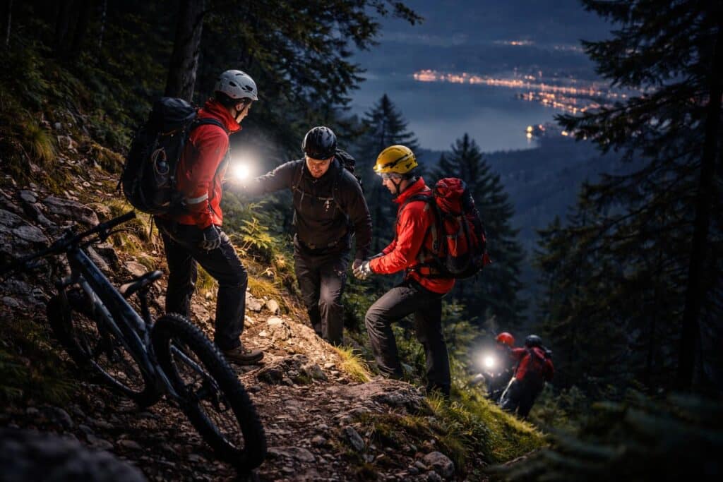Nächtlicher Rettungseinsatz am Kitzelberg: E-Biker sicher geborgen