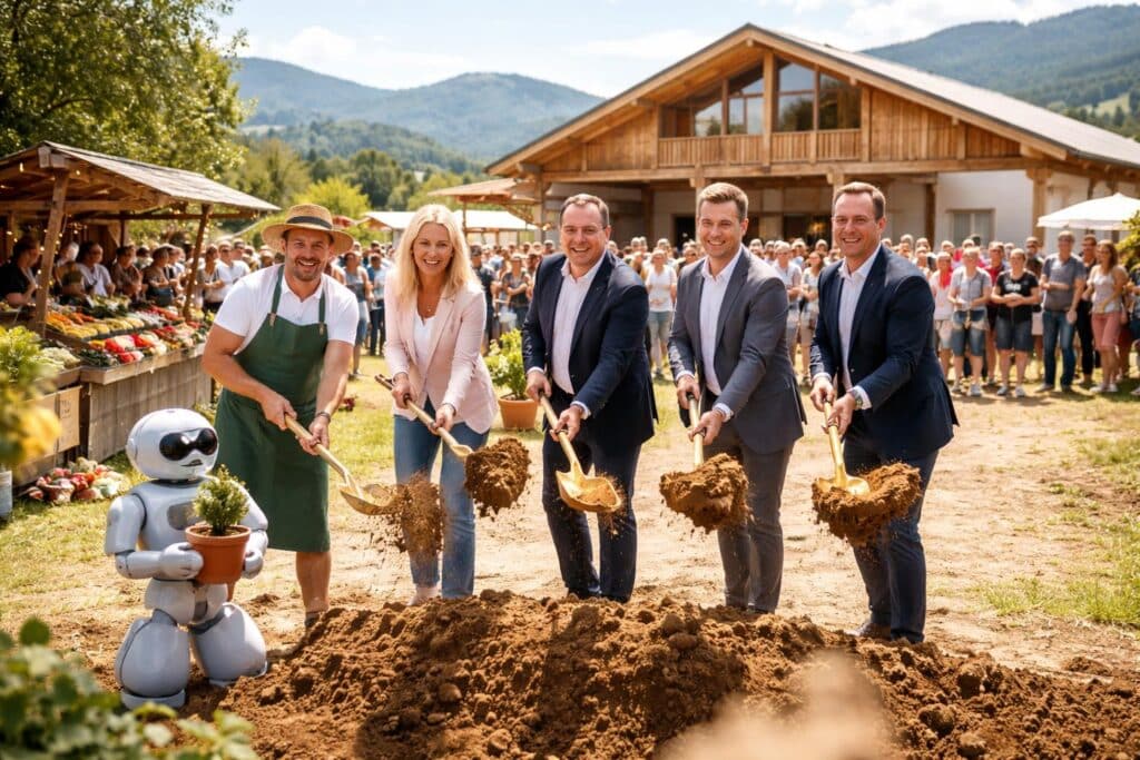 Biohof Tomic wächst: Spatenstich für neuen Hofladen beim großen Hoffest