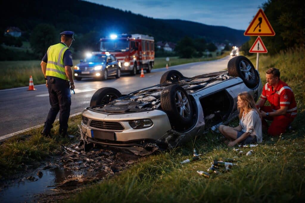 Mit Auto überschlagen: Schwer alkoholisierte Kärntnerin bei Unfall verletzt