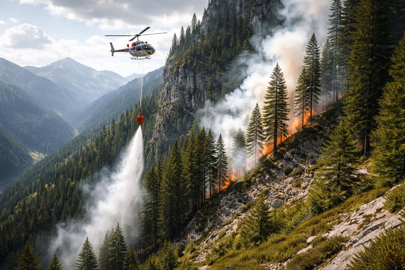 Blitz löste Brand im Gebirge aus