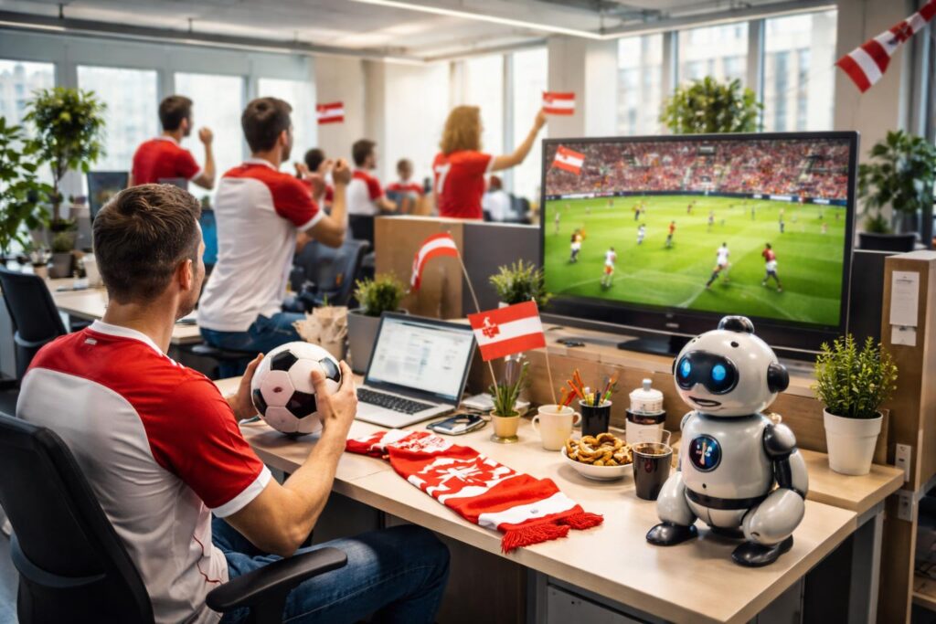 Darf ich am Arbeitsplatz Fußball schauen und Trikots tragen?