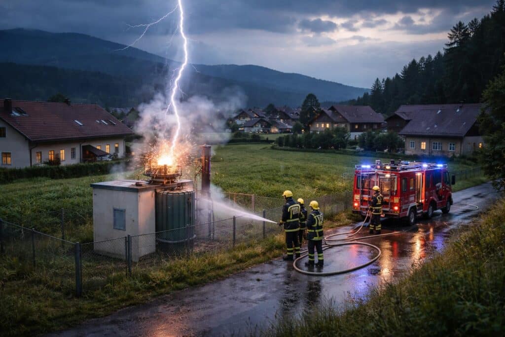Schaden durch Blitzschlag in Obernarrach