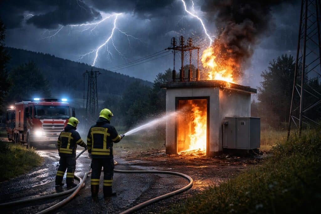 Sittersdorf: Blitzschlag setzte Trafostation in Brand