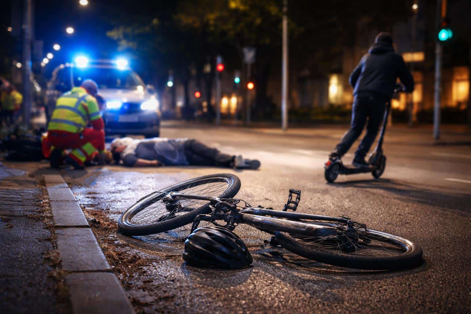 E‑Scooter-Fahrer nach Unfall geflüchtet