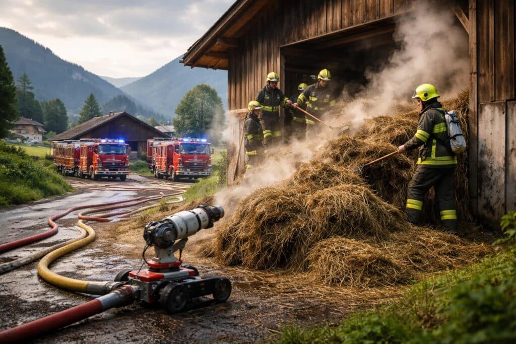 Überhitzter Heustock entdeckt