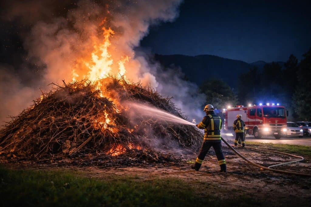 Osterhaufen in Brand gesetzt