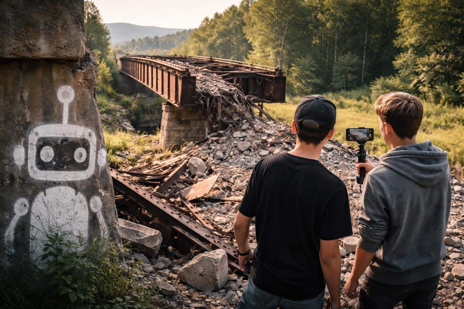Brücke demoliert und Video ins Netz gestellt