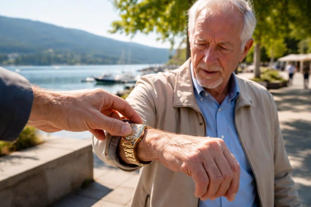 Trickdieb stahl teure Uhr