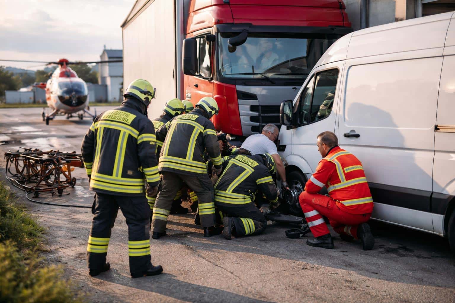 50-Jähriger zwischen Lkw-Zug und Kleinlaster eingeklemmt und verletzt