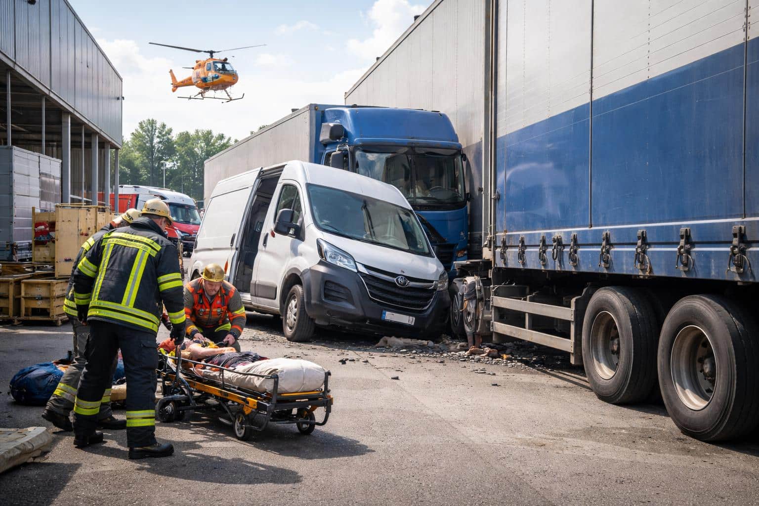 Paketfahrzeug rollt plötzlich los – Lkw-Fahrer schwer verletzt