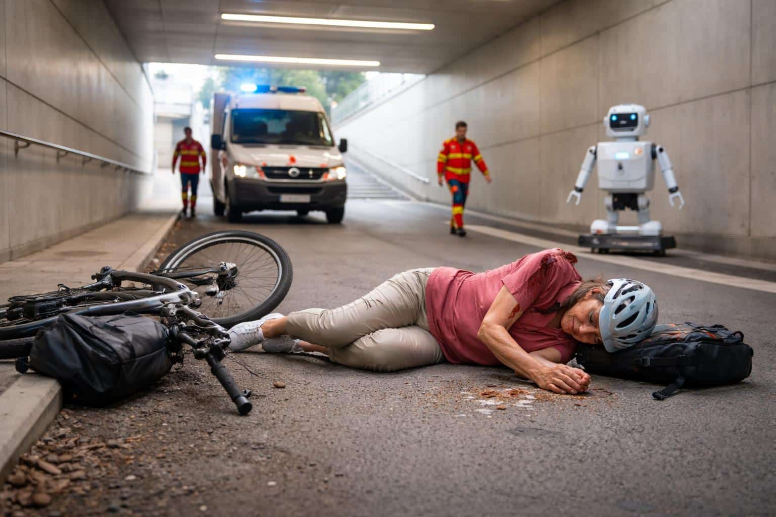 Schwer verletzt: Frau stürzte mit E-Bike in neuer Unterführung