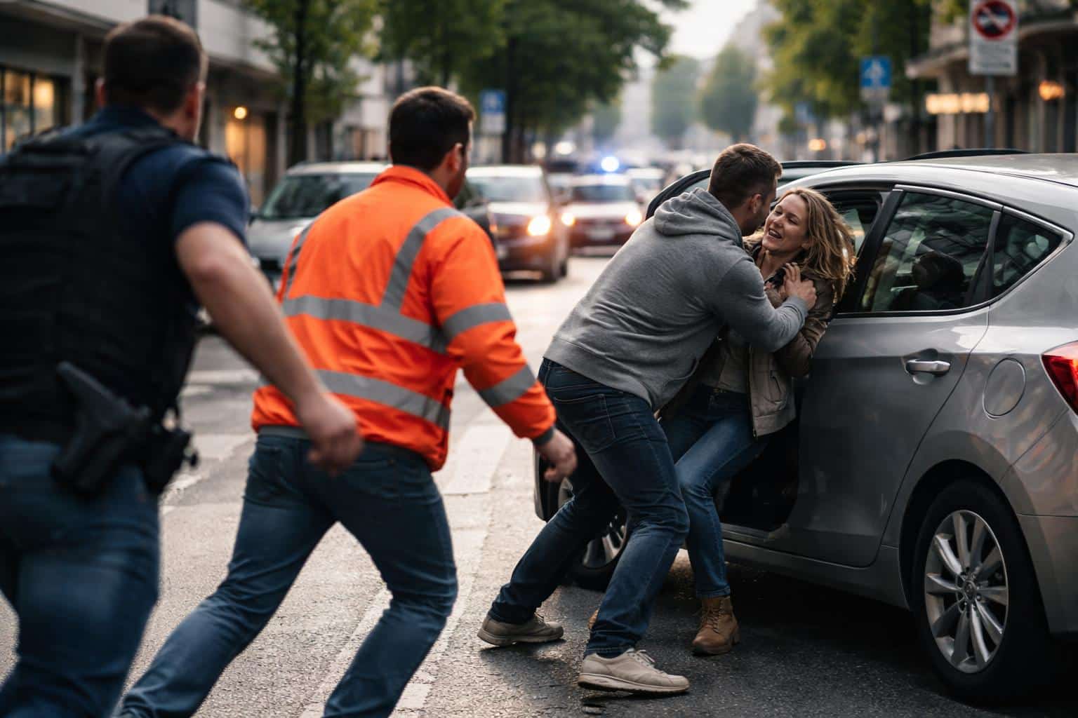 Zeugen schritten ein: Mann zog Frau aus dem Auto, würgte und schlug sie