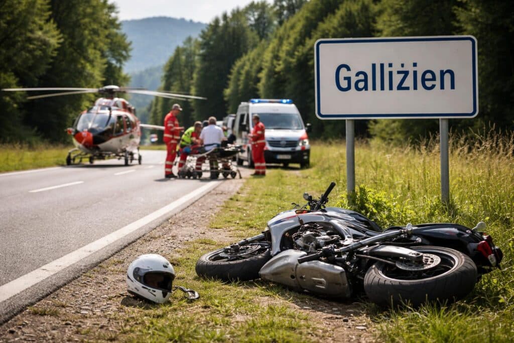 Gallizien: Motorradfahrer verunfallte bei Ausbildungsfahrt