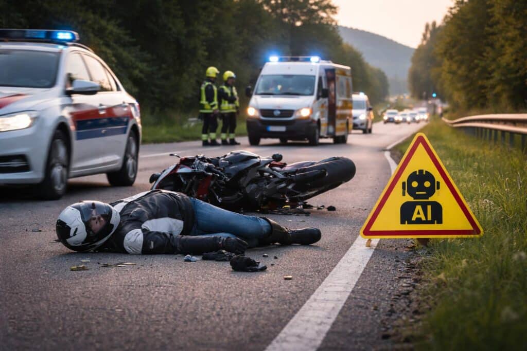 Motorradlenkerin von Auto erfasst und auf die Straße geschleudert