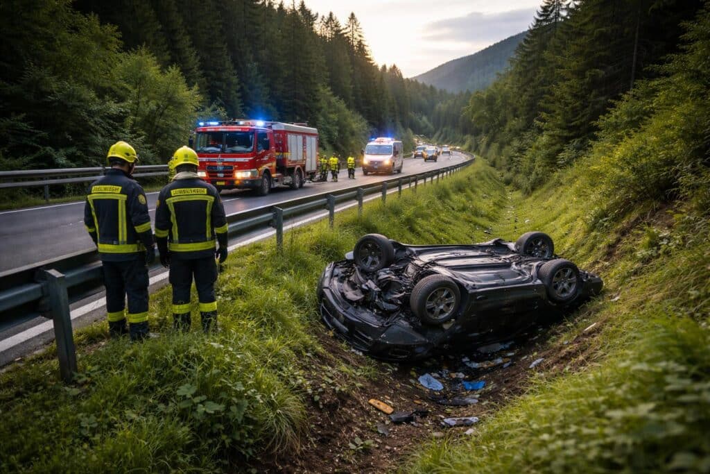 Auto überschlug sich auf B93