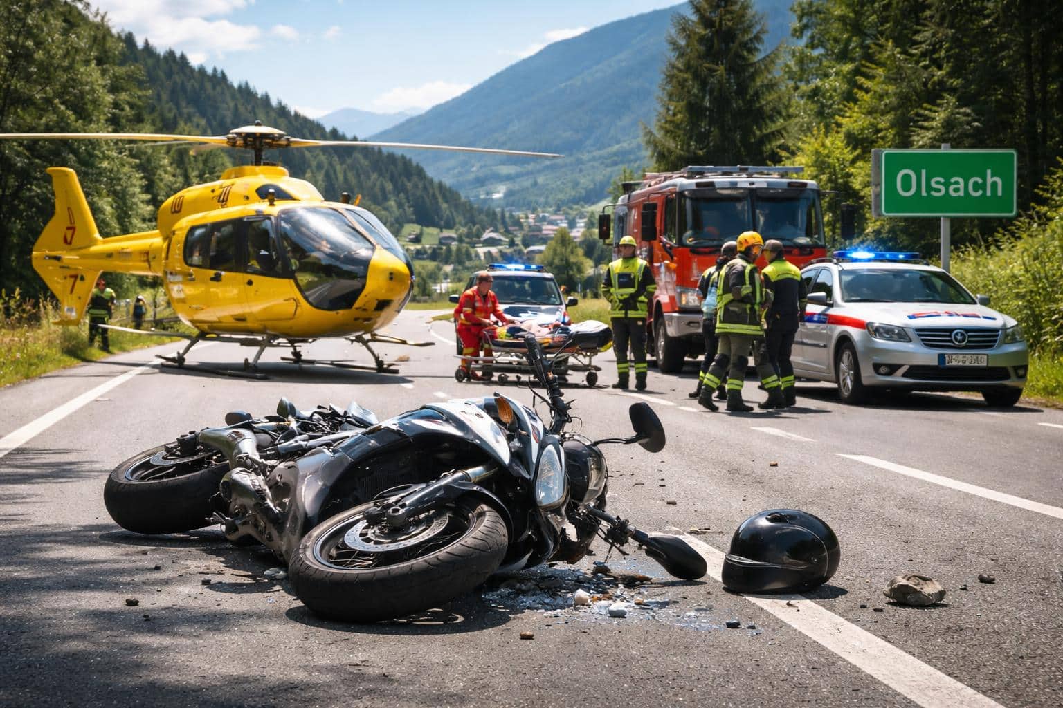 Motorradfahrerin auf B100 verletzt